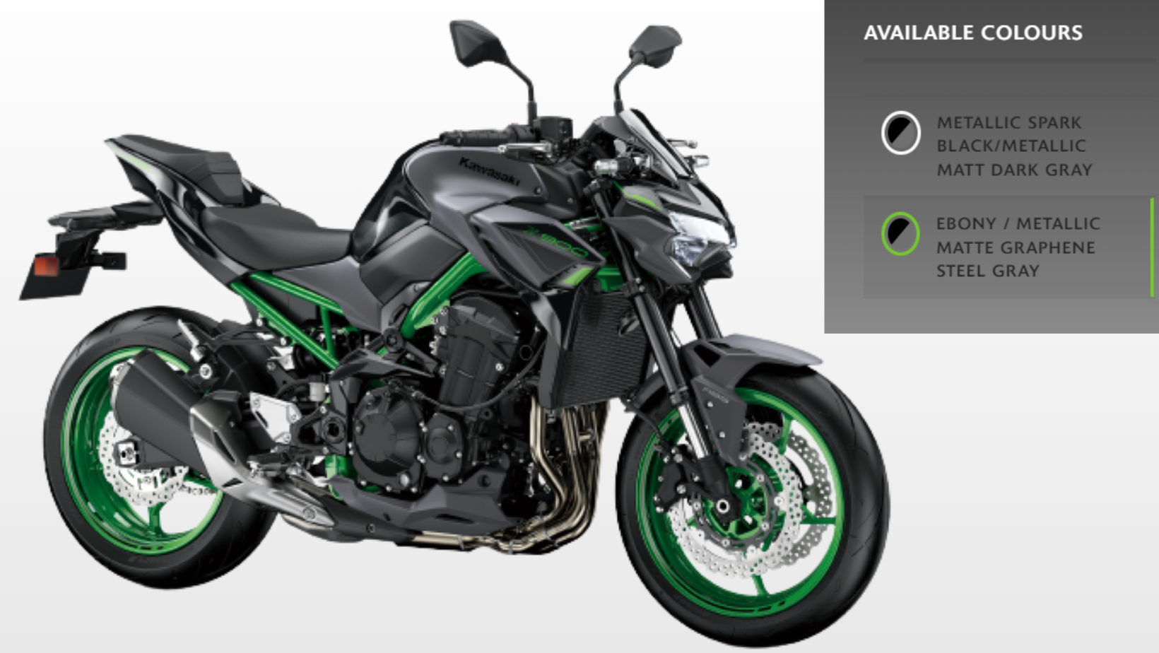 Kawasaki Z900- EbonyMetallic Matte Graphene Steel Gray