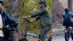 MS Dhoni riding Doodle V3