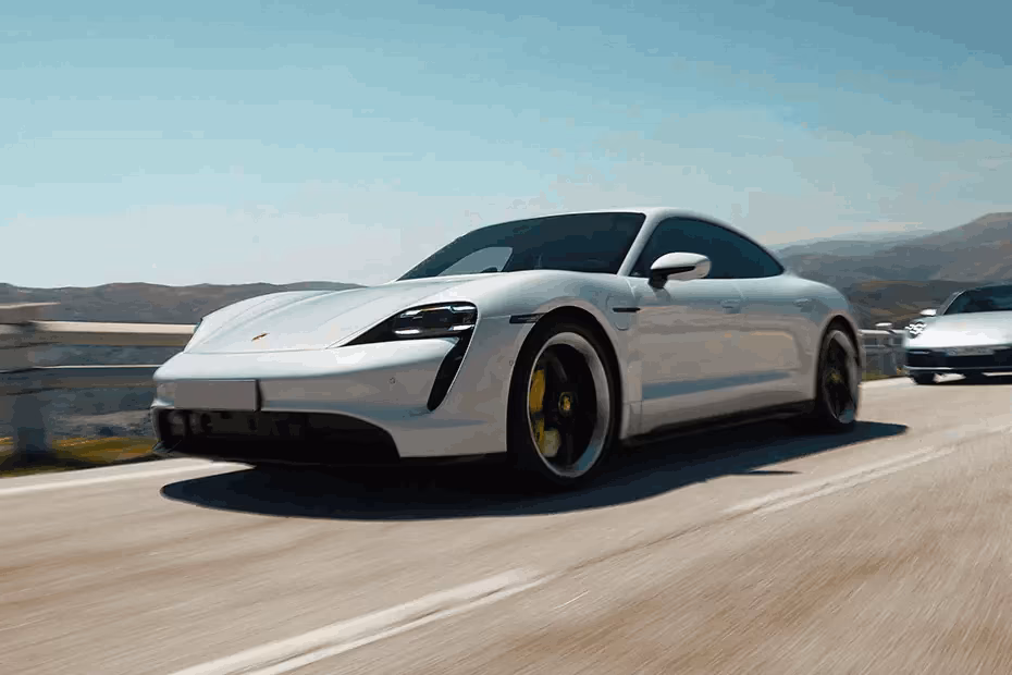 Porsche Taycan Left Side Front View Porsche Taycan Left Side Front View