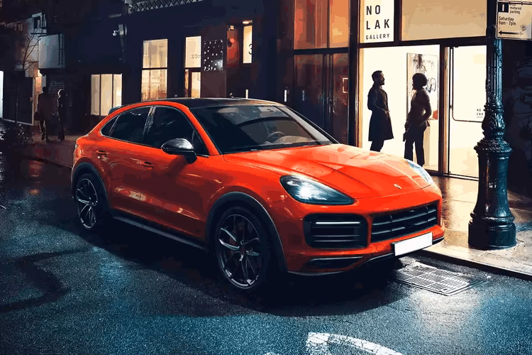 Porsche Cayenne Coupe Right Side Front View Porsche Cayenne Coupe Right Side Front View