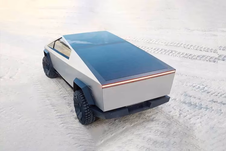 Tesla Cybertruck Left Side Rear View Tesla Cybertruck Left Side Rear View