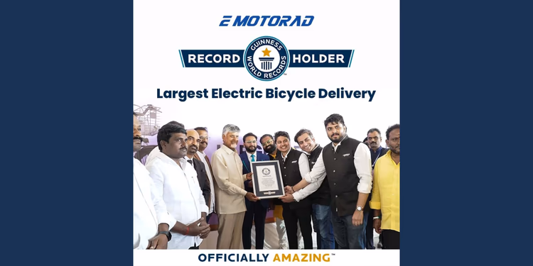 eMotorad ने सबसे बड़ी इलेक्ट्रिक साइकिल डिलीवरी के लिए GUINNESS WORLD RECORDS™ का खिताब जीता!
