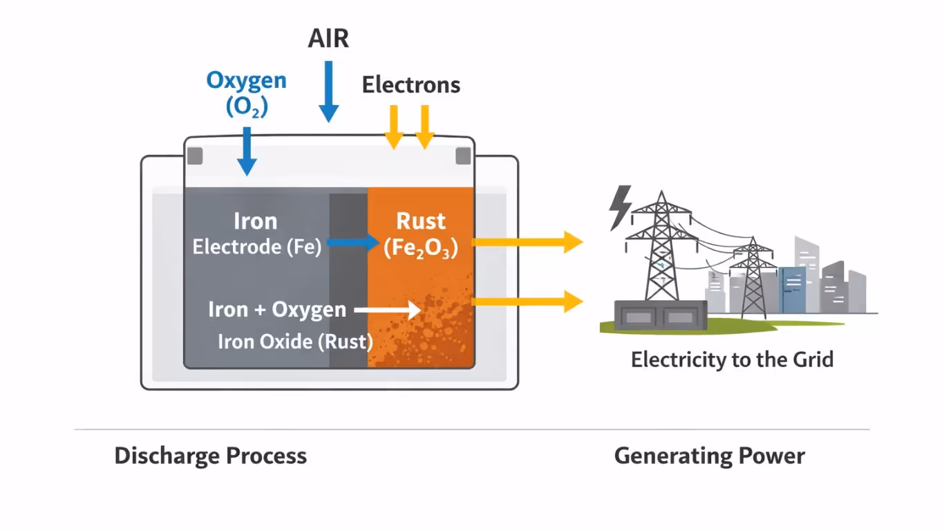 Working of Iron-Air Battery