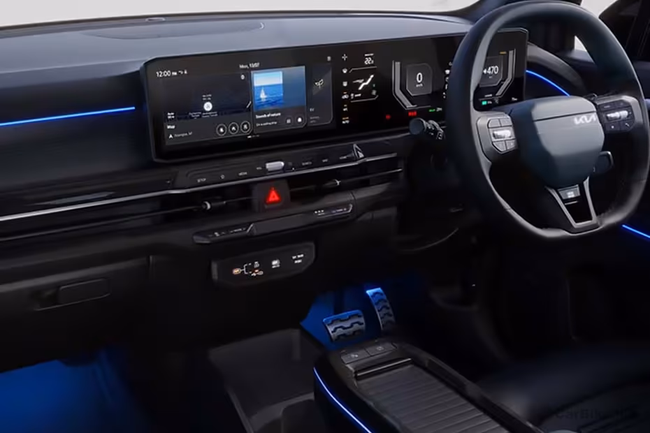 Kia Syros EV SUV Dashboard Passenger side interior view Kia Syros EV SUV Dashboard Passenger side interior view