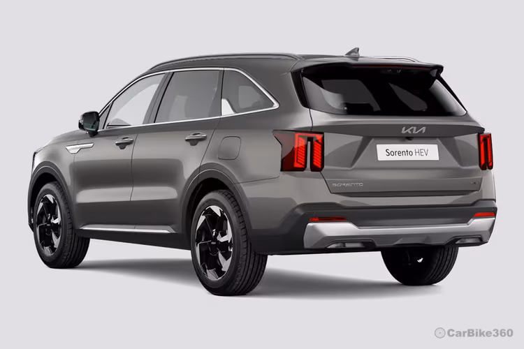 Kia Sorento Volcanic Sand colour SUV Left Rear side exterior showing taillight Kia Sorento Volcanic Sand colour SUV Left Rear side exterior showing taillight