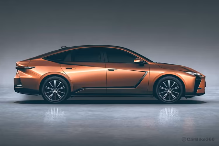 Lexus ES 350h Luxury Sedan Sonic Copper colour right side profile view Lexus ES 350h Luxury Sedan Sonic Copper colour right side profile view