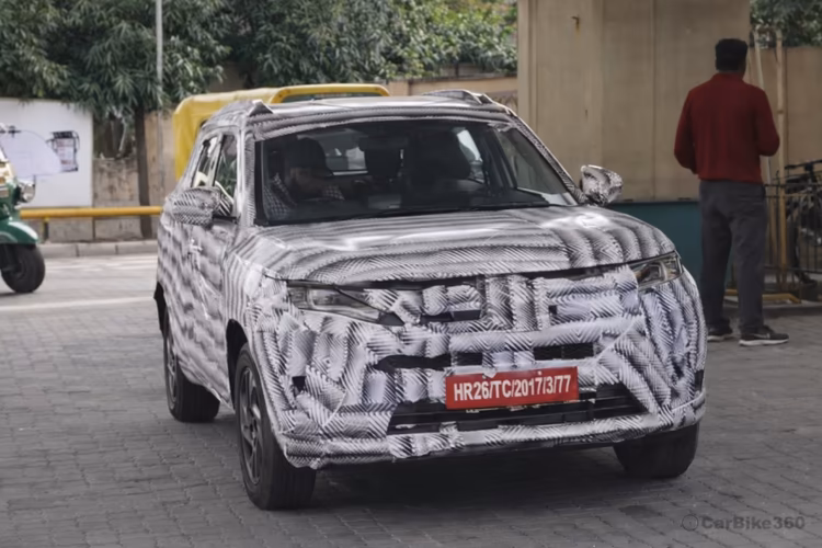 Maruti Suzuki Brezza 2026 SUV Front Camouflaged Exterior View Maruti Suzuki Brezza 2026 SUV Front Camouflaged Exterior View