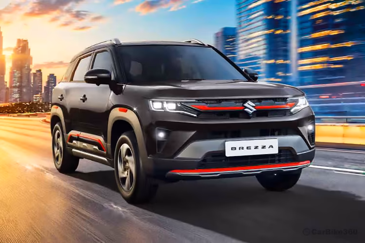 Maruti Suzuki Brezza Bluish Black SUV Right Front Side Exterior View Maruti Suzuki Brezza Bluish Black SUV Right Front Side Exterior View