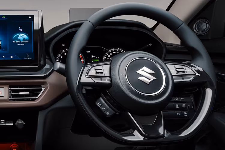 Maruti Suzuki Brezza SUV Steering wheel with driving and infotainment and driving controls Maruti Suzuki Brezza SUV Steering wheel with driving and infotainment and driving controls