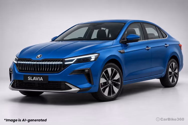 Skoda Slavia Facelift Sedan Left Front Side Exterior Close view Skoda Slavia Facelift Sedan Left Front Side Exterior Close view