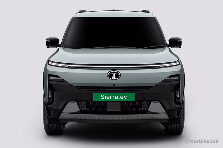 Tata Sierra EV Rishikesh Rapid colour suv Bold front exterior view Tata Sierra EV Rishikesh Rapid colour suv Bold front exterior view