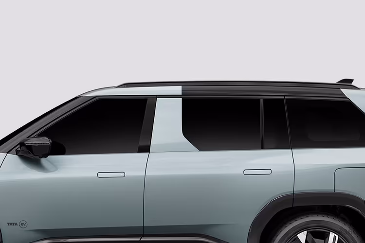 Tata Sierra EV Rishikesh Rapid colour suv window line close view Tata Sierra EV Rishikesh Rapid colour suv window line close view