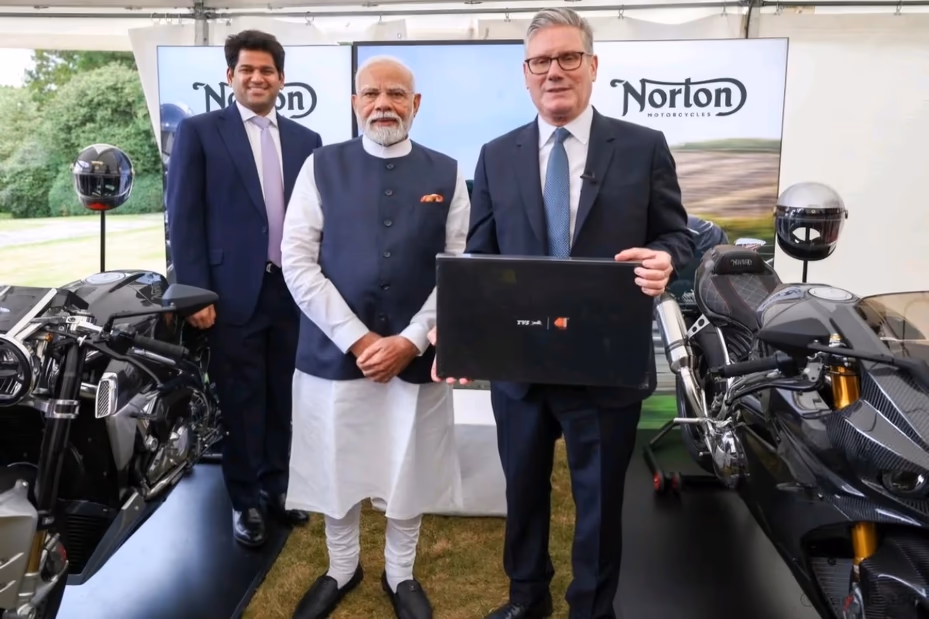 PM Modi Tours Norton Motorcycles After Historic India-UK FTA Deal Audio